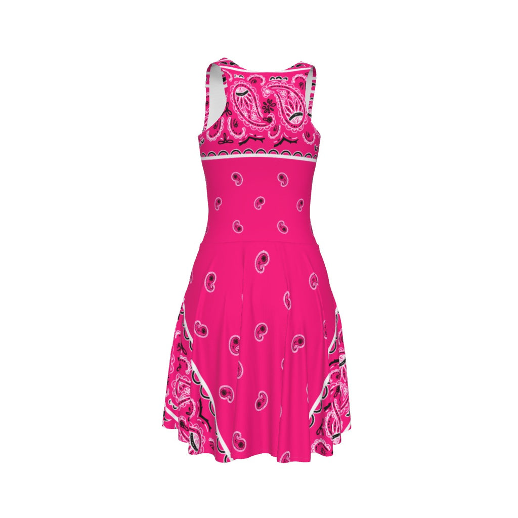 Sleeveless Bandana Dress - Hot Pink