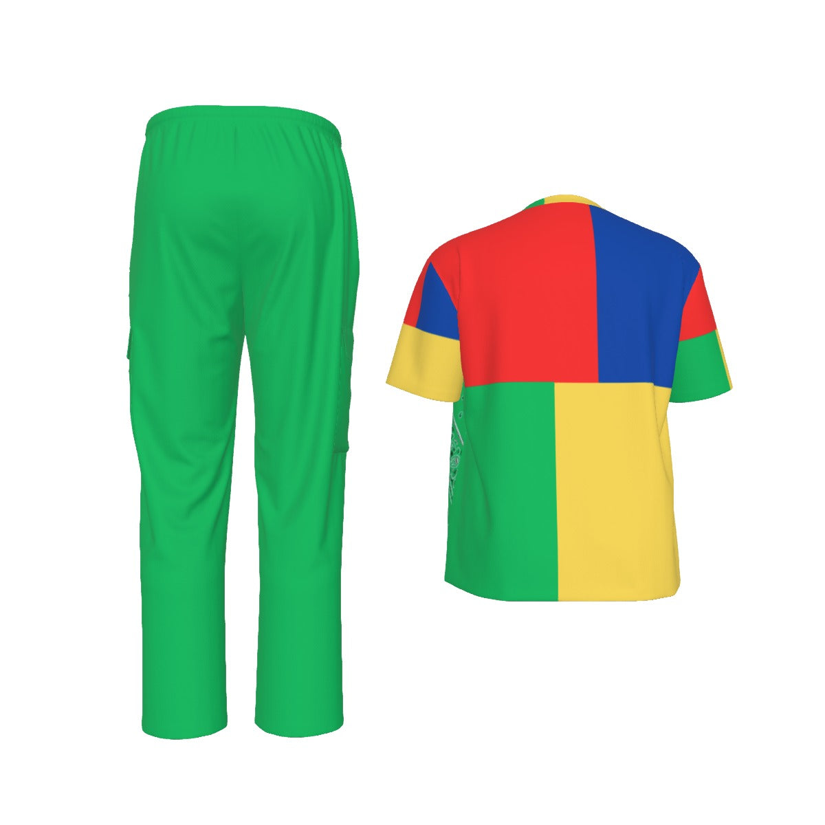 Scrubs - Multicolor Big Diamond Bandana Scrubs w Bottoms