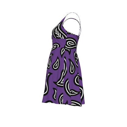 Women‘s Purple Cross Cami Dress