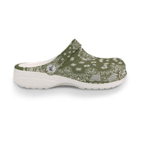 Women's Army Green Bandana2 Clog