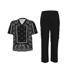 Scrubs - Black Bandana Scrubs w Bottoms