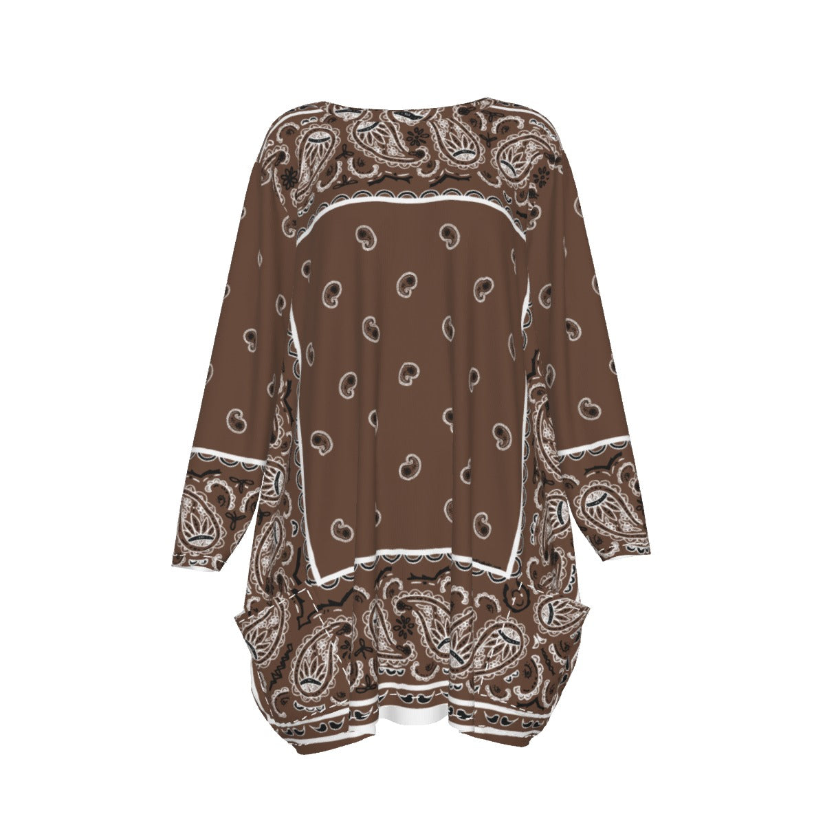 Crew Neck Dress Loose Fit - Coffee
