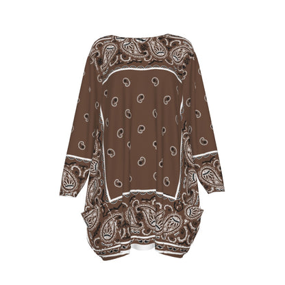 Crew Neck Dress Loose Fit - Coffee
