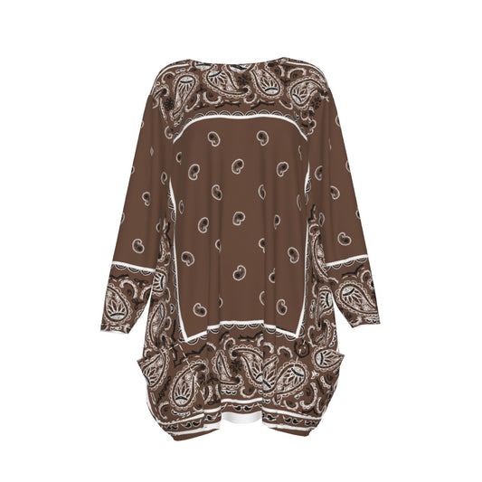 Crew Neck Dress Loose Fit - Coffee