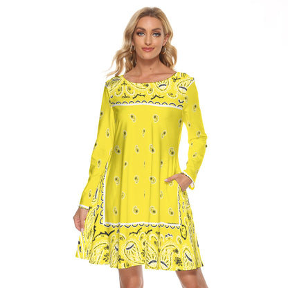 Crew Neck Dress - Yellow