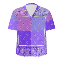 Scrubs -4 Purples Square Bandana Scrubs w Bottoms