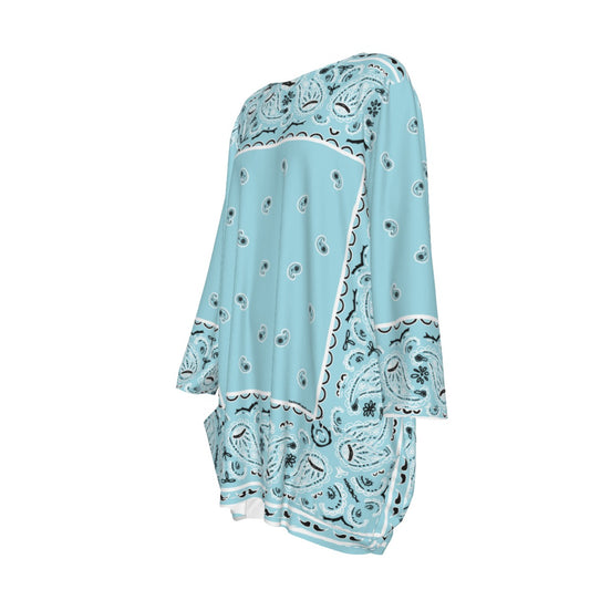Crew Neck Dress Loose Fit - Baby Blue