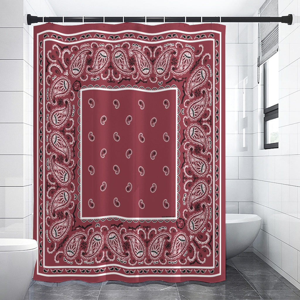 Shower Curtain - Maroon OG Bandana 4 Sizes