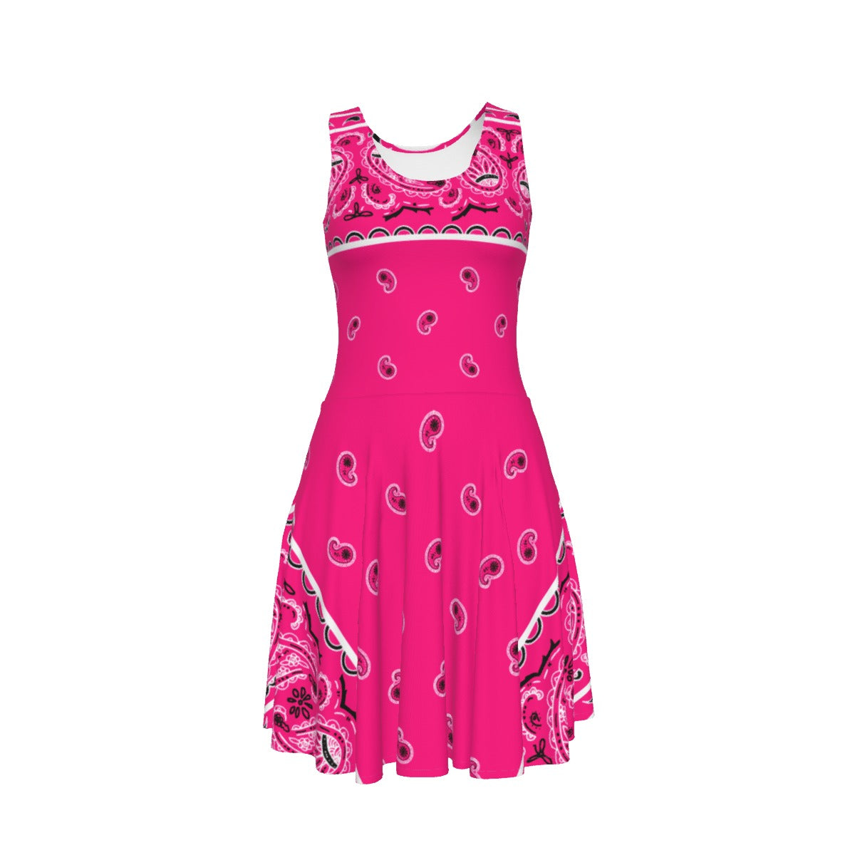 Sleeveless Bandana Dress - Hot Pink