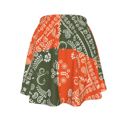 Orange and Army Green Team Skirt