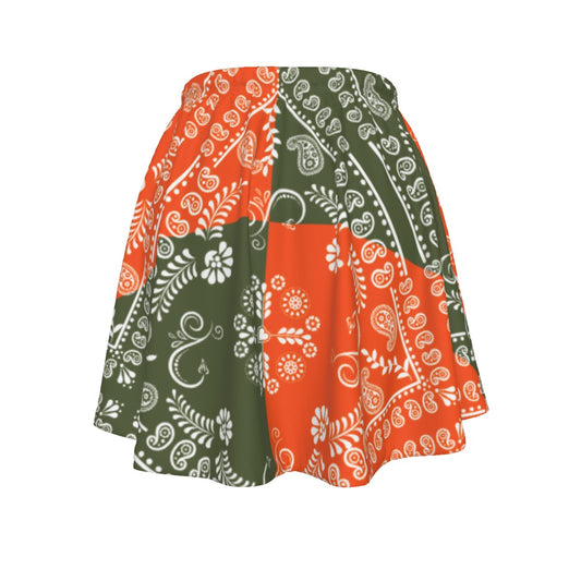 Orange and Army Green Team Skirt
