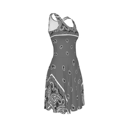 Sleeveless Bandana Dress - Gray
