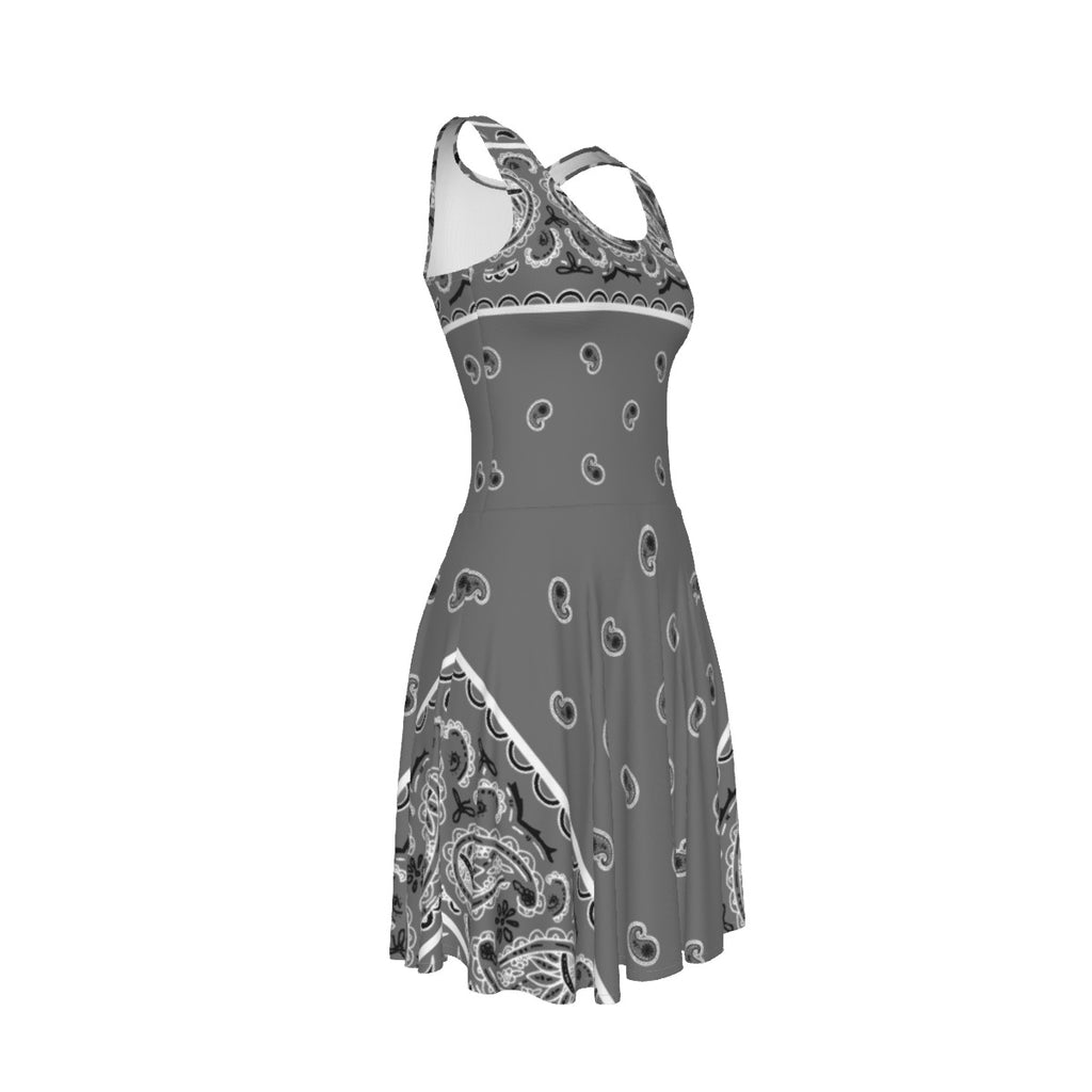 Sleeveless Bandana Dress - Gray