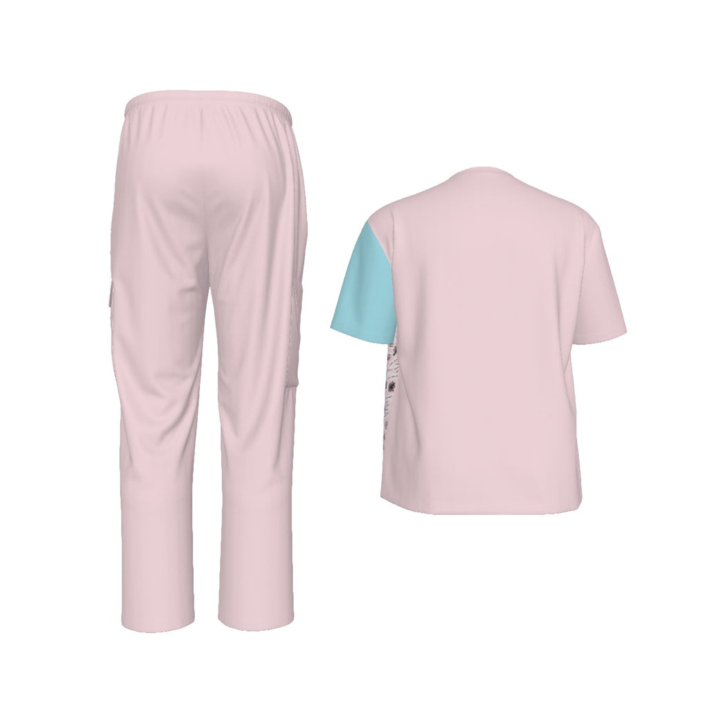 Scrubs - Pink and Baby Blue Scrubs with Pink Bottoms