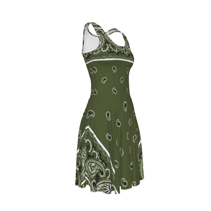 Sleeveless Bandana Dress - Army Green