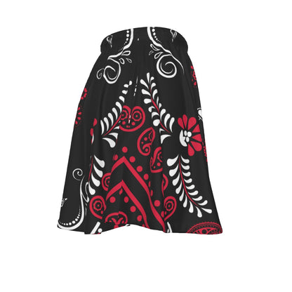 Black, Red and White Sweetheart Skirt