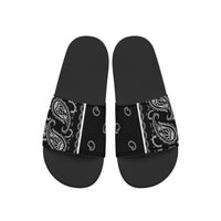 Men's Classic Black Bandana Slides