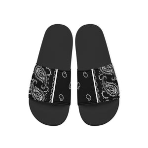 Men's Classic Black Bandana Slides