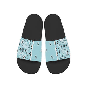 Men's Light Blue Bandana Slides