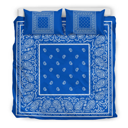 Duvet Cover Set Blue and White Bandana