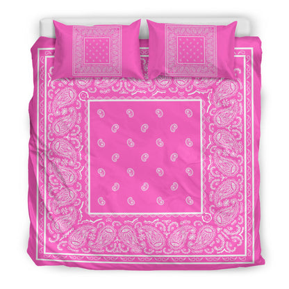 Duvet Cover Set Pink and White Bandana