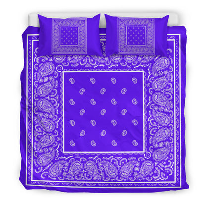 Duvet Cover Set - Violet and White Bandana