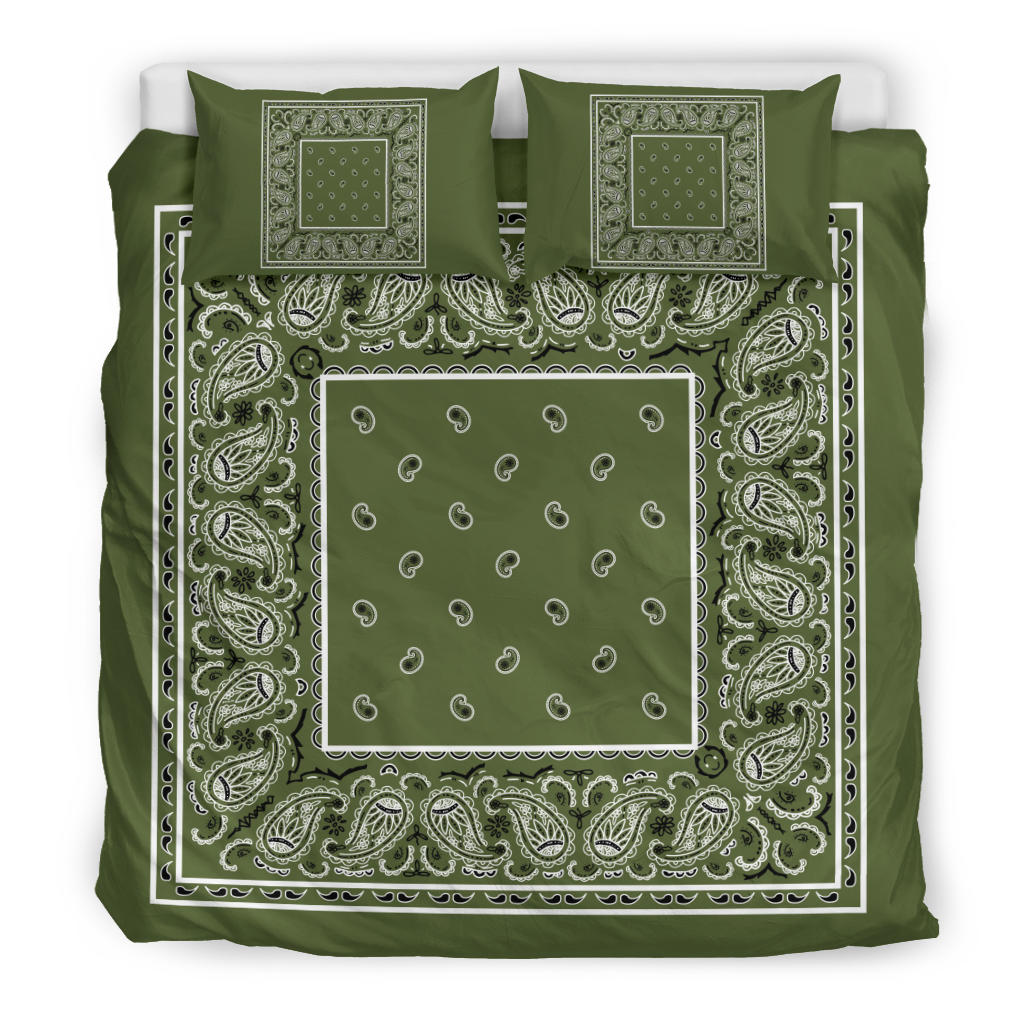 Duvet Set - Army Green Bandana
