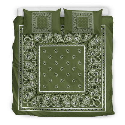 Duvet Set - Army Green Bandana