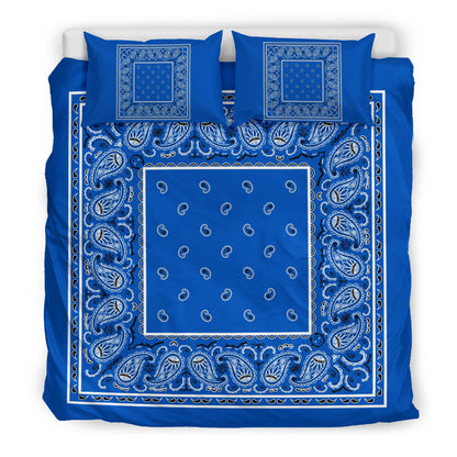 Duvet Cover Set - Blue and Black Bandana