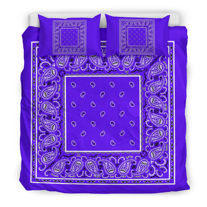 Duvet Cover Set - Violet and Black Bandana