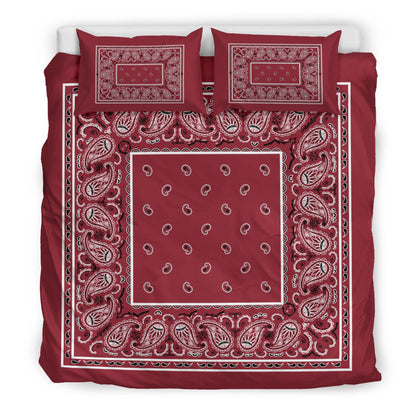 Duvet Set - Maroon Traditional Bandana w Shams