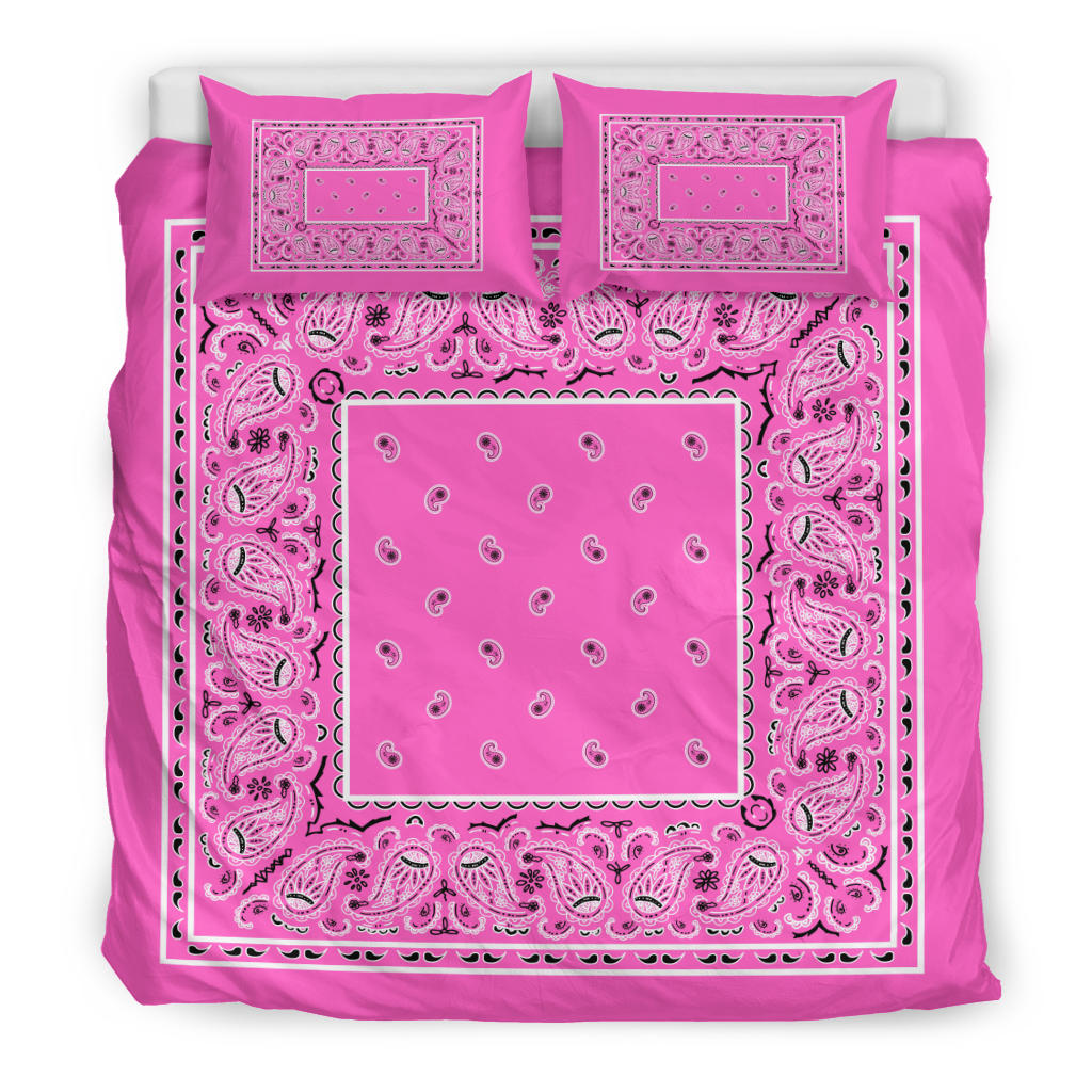 Duvet Set - Pink Traditional Bandana w Shams