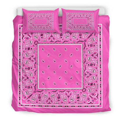 Duvet Set - Pink Traditional Bandana w Shams