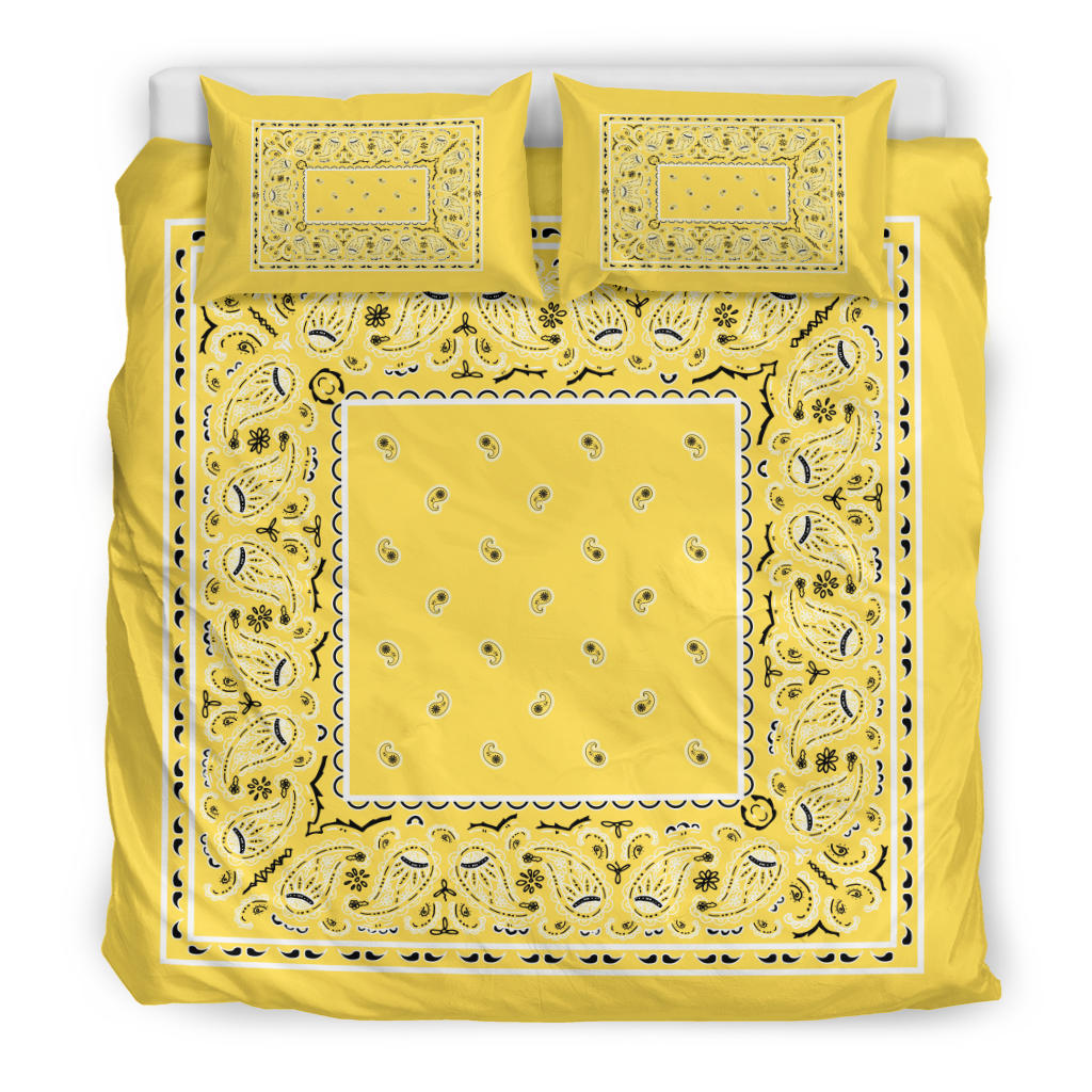 Duvet Set - Yellow Traditional Bandana w Shams