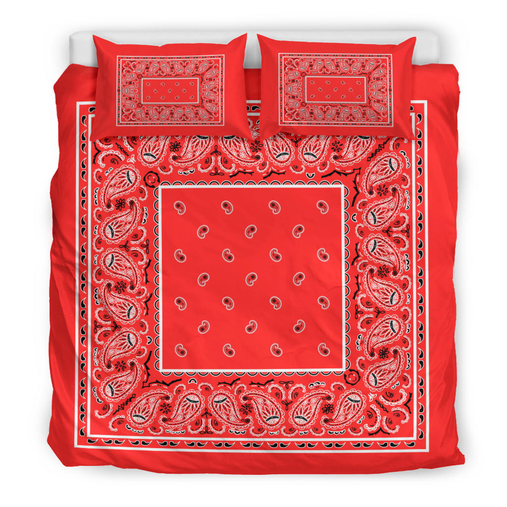Duvet Set - Red Traditional Bandana w Shams