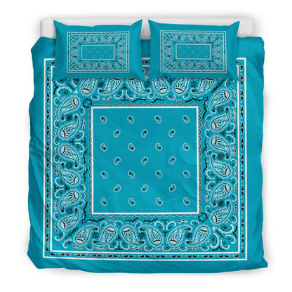 Duvet Set - Teal Traditional Bandana w Shams