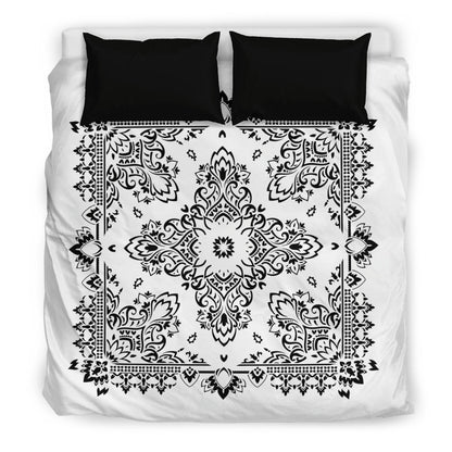 D2 Duvet Set - Black on White Bandana w Shams