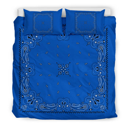 D3 Duvet Cover - Blue Traditional Bandana w Shams