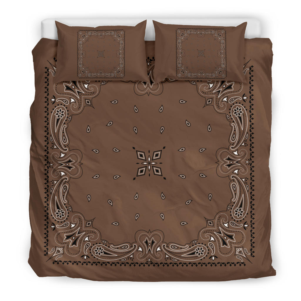 D3 Duvet Set - Brown Traditional Bandana w Shams