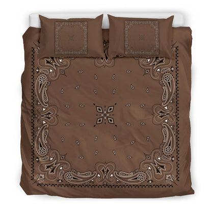 D3 Duvet Set - Brown Traditional Bandana w Shams
