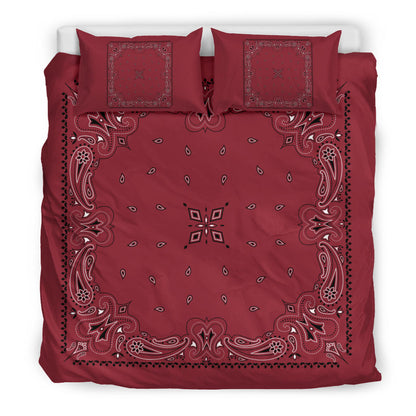 D3 Duvet Set - Traditional Maroon Bandana w Shams