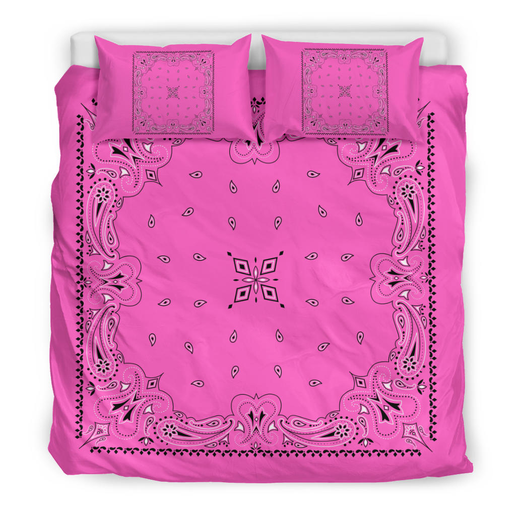 D3 Duvet Set - Traditional Pink Bandana w Shams