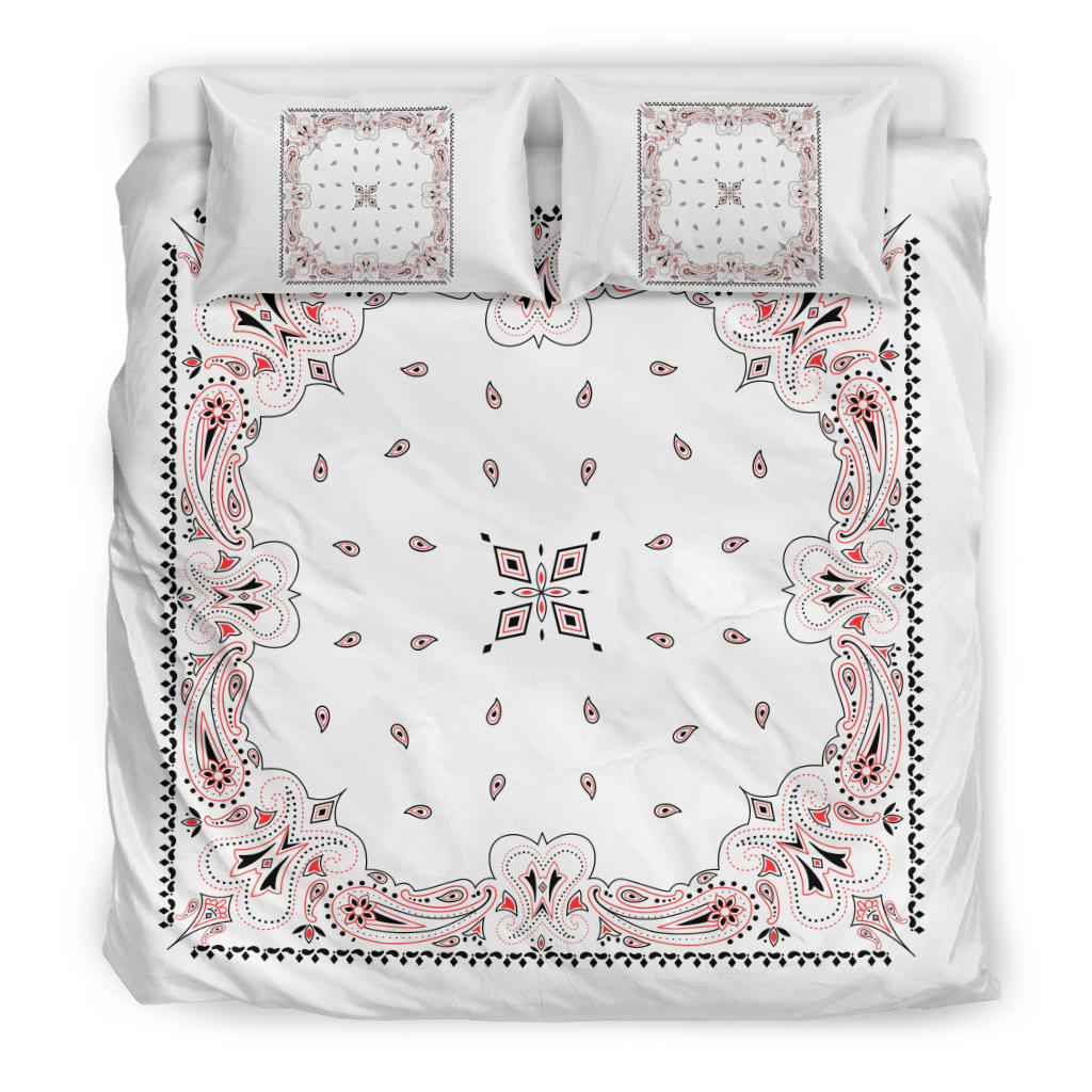 D3 Duvet Set - Traditional White Bandana w Shams