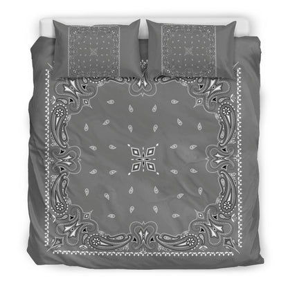 D3 Duvet Set - Traditional Gray Bandana w Shams