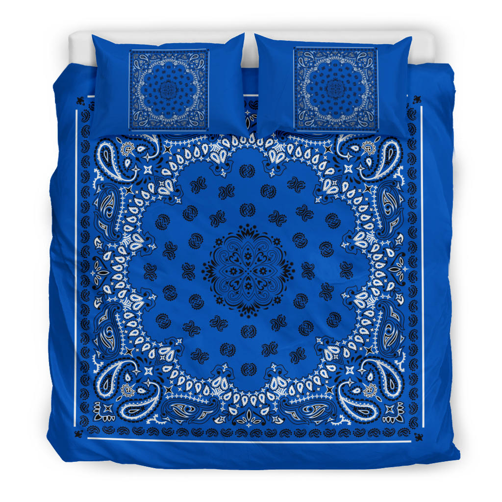 D4 Duvet Set - Blue Traditional Bandana w Shams