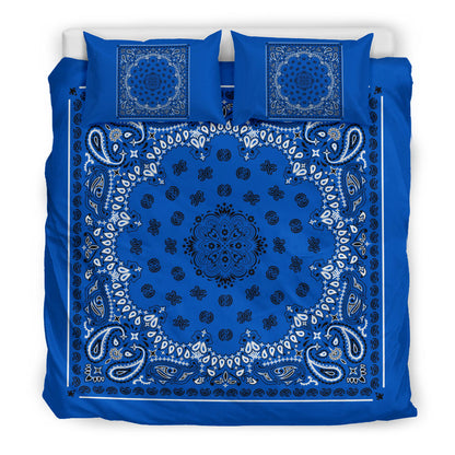 D4 Duvet Set - Blue Traditional Bandana w Shams