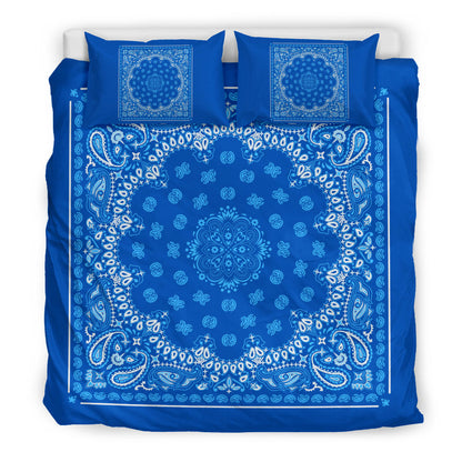 D4 Duvet Set Blue Lt Blue Bandana w Shams
