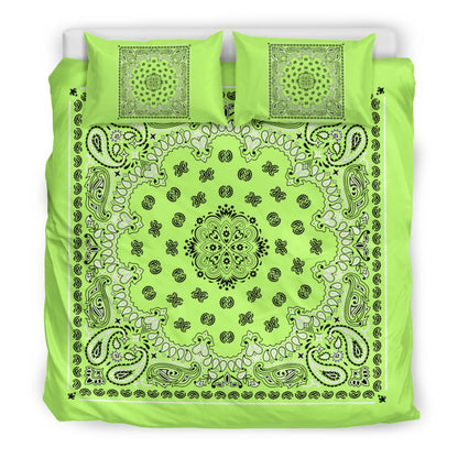 D4 Duvet Cover Set - Traditional Lime Bandana w Shams