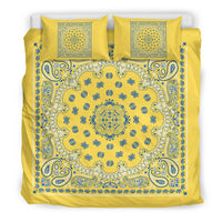 D4 Duvet Cover Set - Yellow and Blue Bandana with Shams