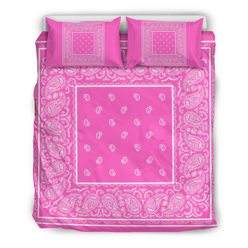 Duvet Cover Set Pink and White Bandana